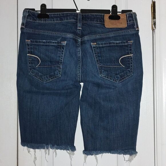 American Eagle hipster raw cut hem  jean shorts  Sz 4 - Picture 4 of 6